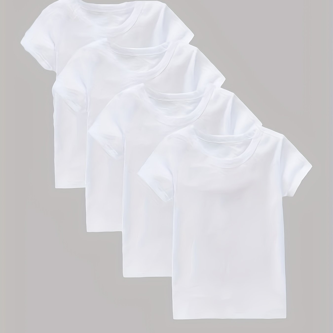 4pcs Set, 4pcss Girls' Solid Color Multi-functional Short Sleeve T-shirts, Comfortable And Skin-friendly Fabric, Casual All-match