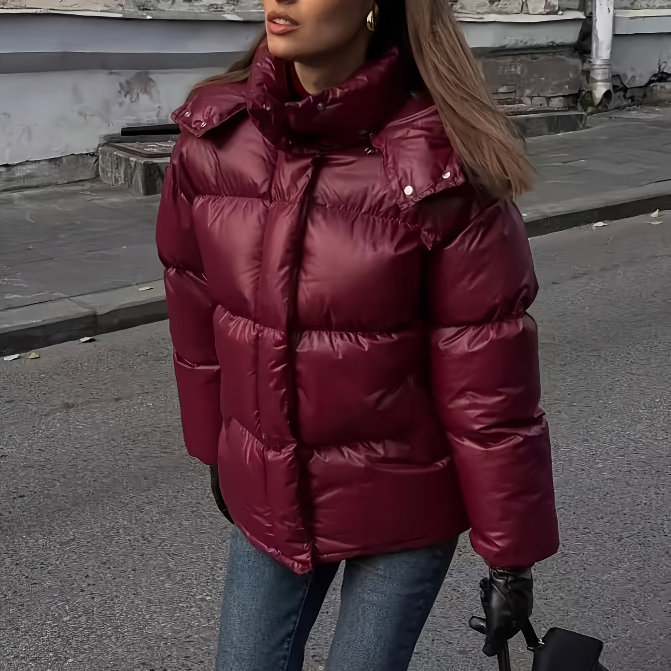 E-shop Neuankunft Herbst/Winter 2025 Elegante warme Winter-Oberbekleidung für Damen, Lässige modische einfarbige warme Jacke für Damen mit langen