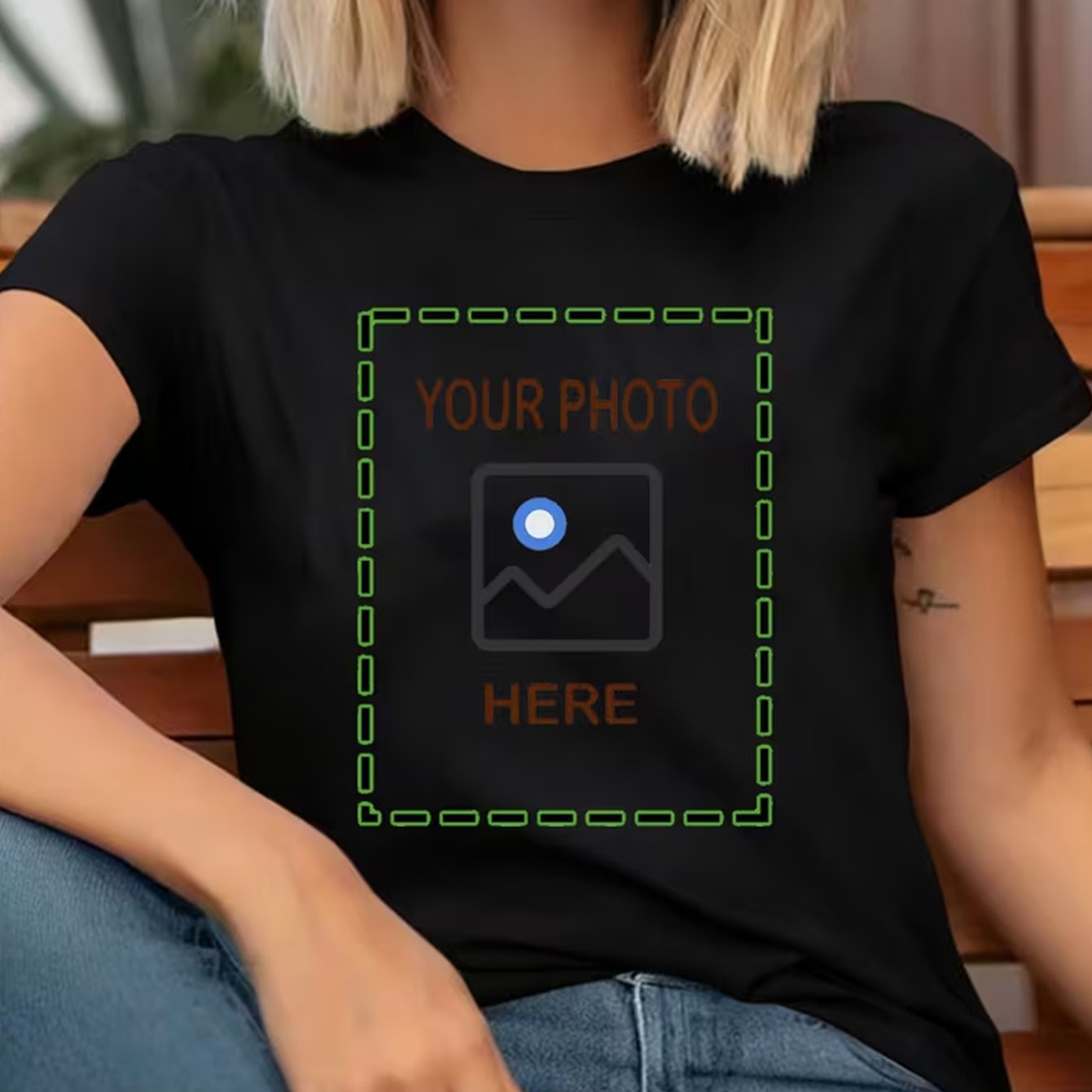 TEMU Custom Photo T-shirt For Women - Personalized Birthday, Anniversary, Wedding, Party, Shirts - Your Own Picture - Short Sleeve Blouse, Ideal For