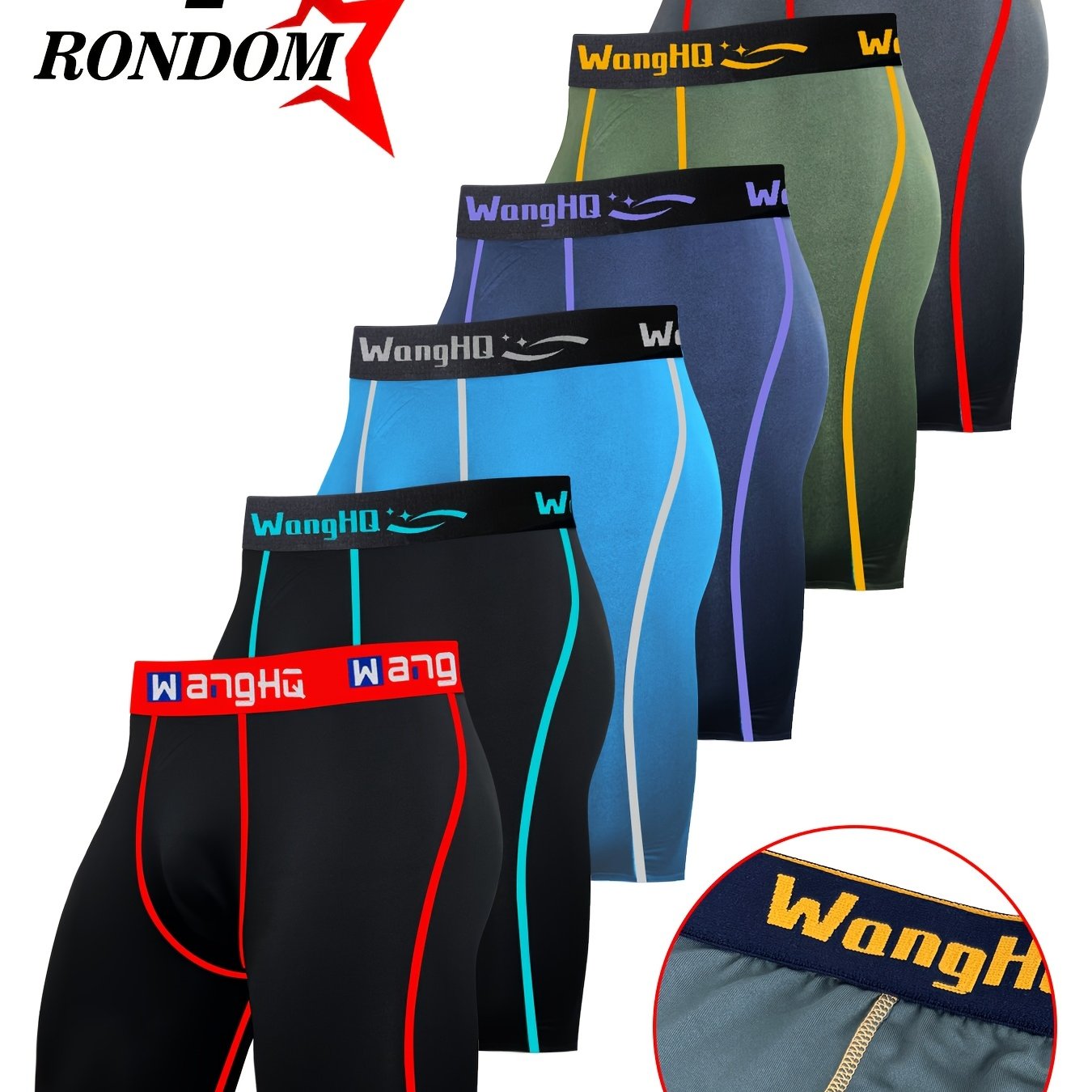 TEMU 4pcs Set Of Plus-size Men's Long-leg Boxer Briefs With Fashionable Color-. Casual Outdoor Long Underwear Are Breathable, Comfortable, And Soft,