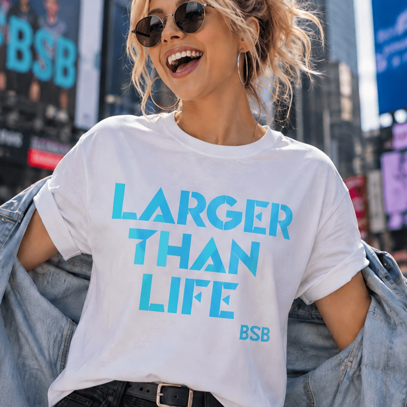 TEMU New Women's T Shirt Bsb Text Theme Designed T Shirt Women's T Shirt High Quality T Shirt Summer Streetwear Urban Outing Gift For Music Fans