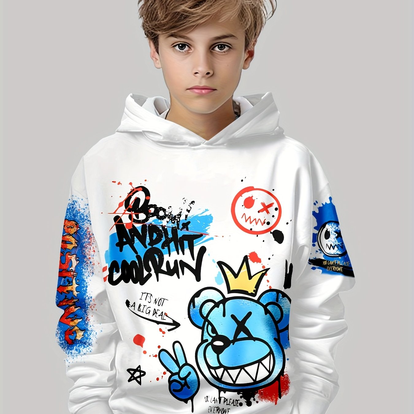 Boys' 3d Printed Casual Pullover Sweatshirts, Boys' Outdoor Casual Hoodies And Hooded Sweaters