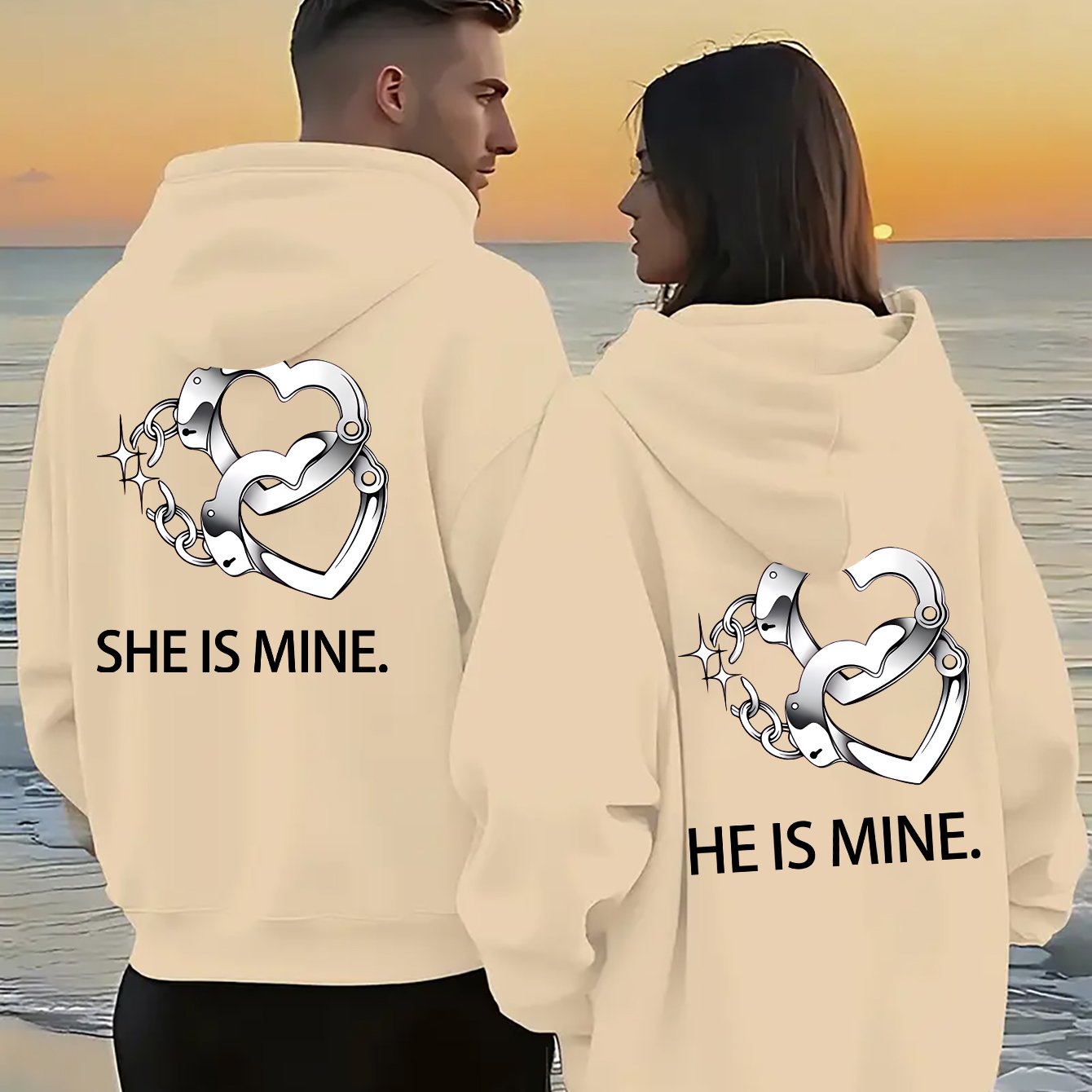 Couple Hoodie Printed Lightweight Quick-Dry Polyester Sweatshirt