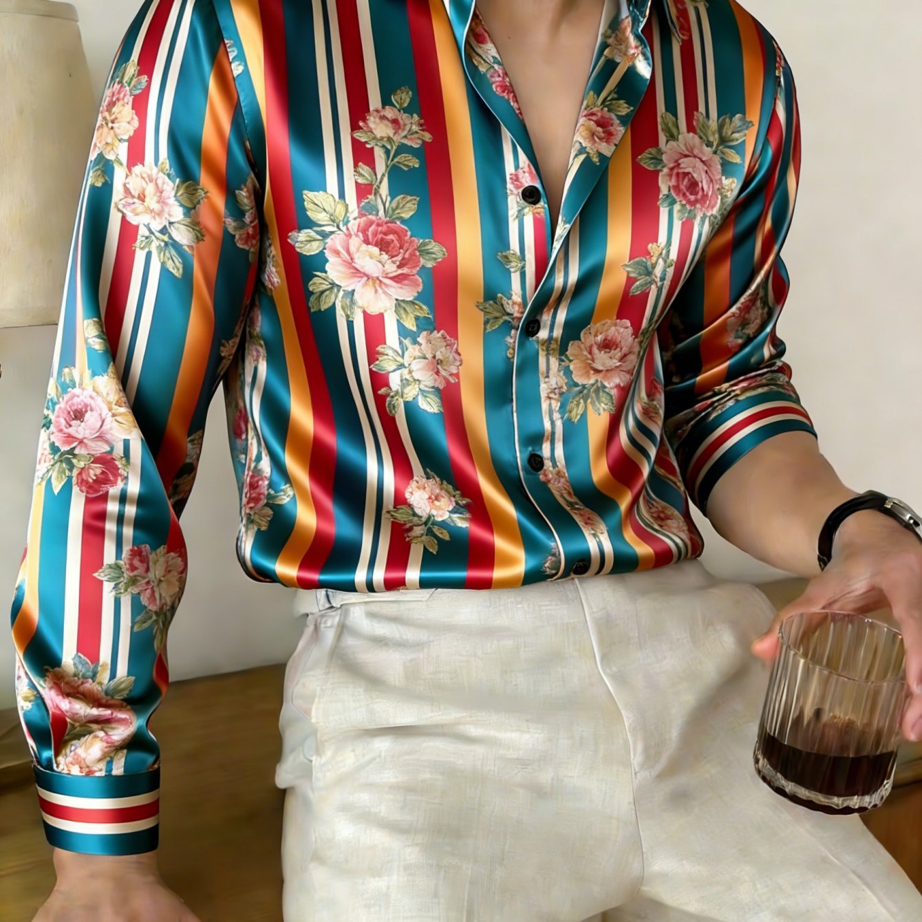 Image of European And American Men' Mature Retro Style Fashionable Long Sleeved Shirt Lazy Version Suitable Multiple Body Shapes To Make You Look Slimmer Suitable Dating Gatherings, Daily Leisure, Urban