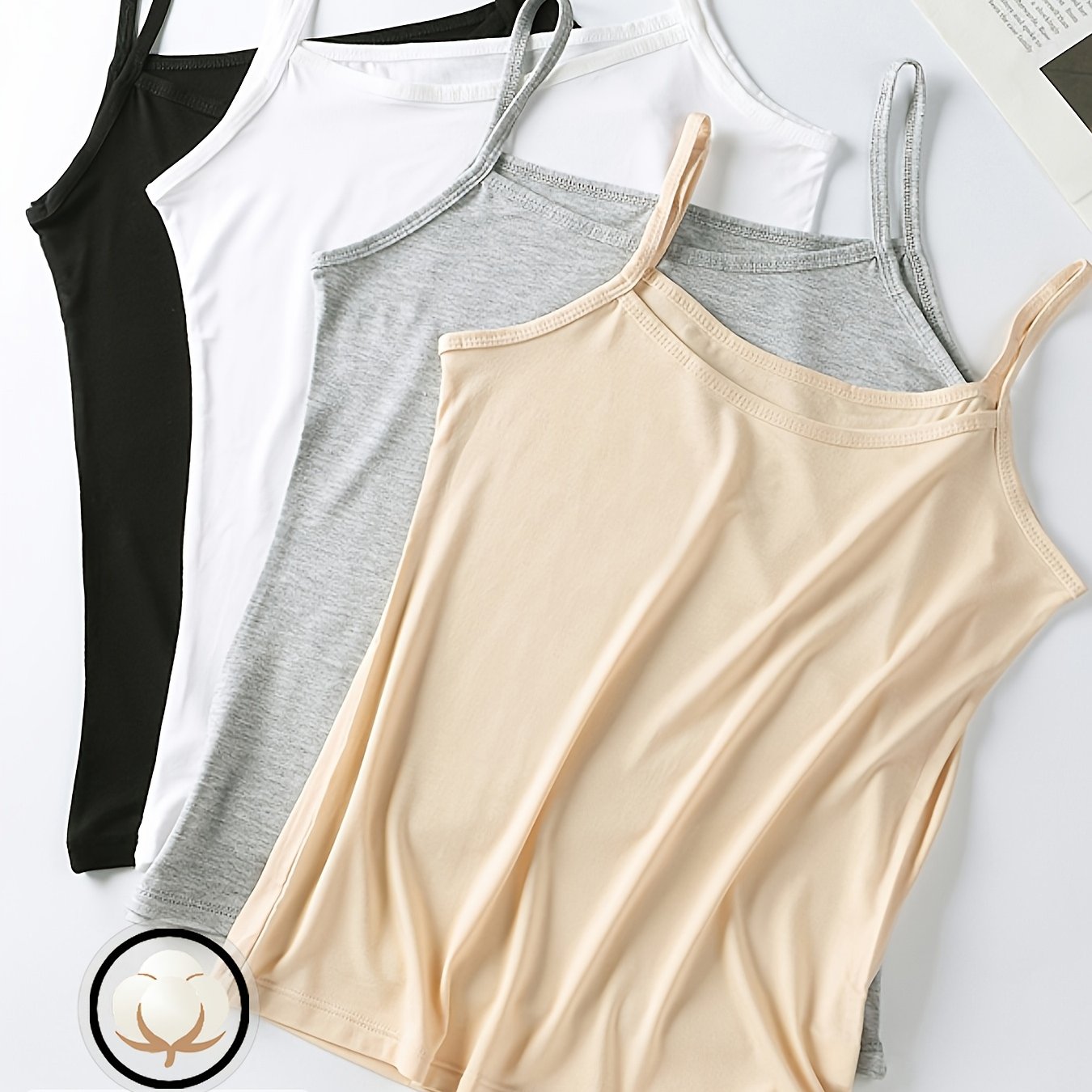 4pcs Women's Camisoles, Tank Tops, Outerwear Undergarment Tank Tops