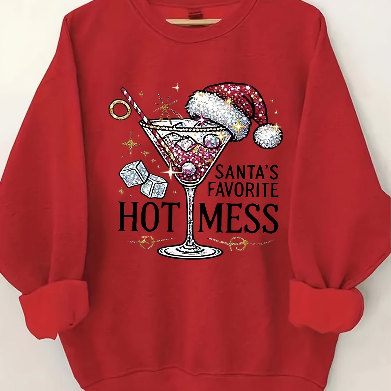 TEMU Print Crew Neck Sweatshirt - Soft Micro Elasticity Polyester Fabric, Regular Length, For Spring & Fall - Womens Letter Print Clothing For Casual