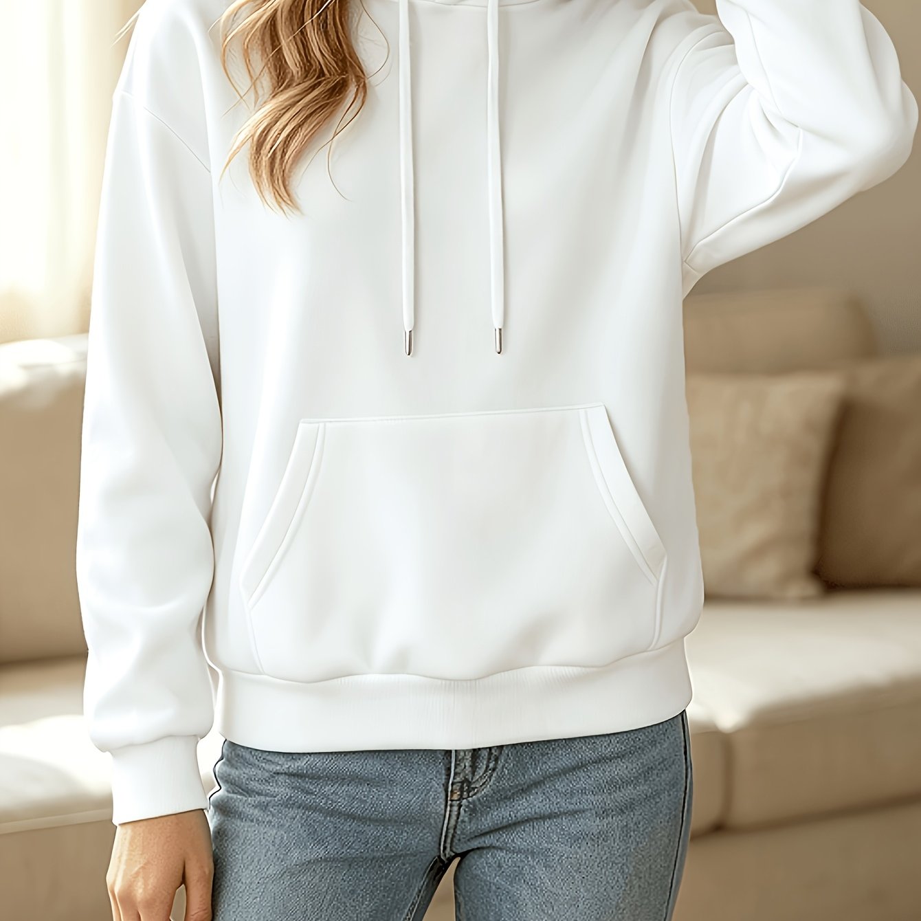 TEMU Pull à manches longues pour femme Y, mode simple européenne et américaine ! Streetwear pour femme uni, et élégant, haut de la série polyvalente