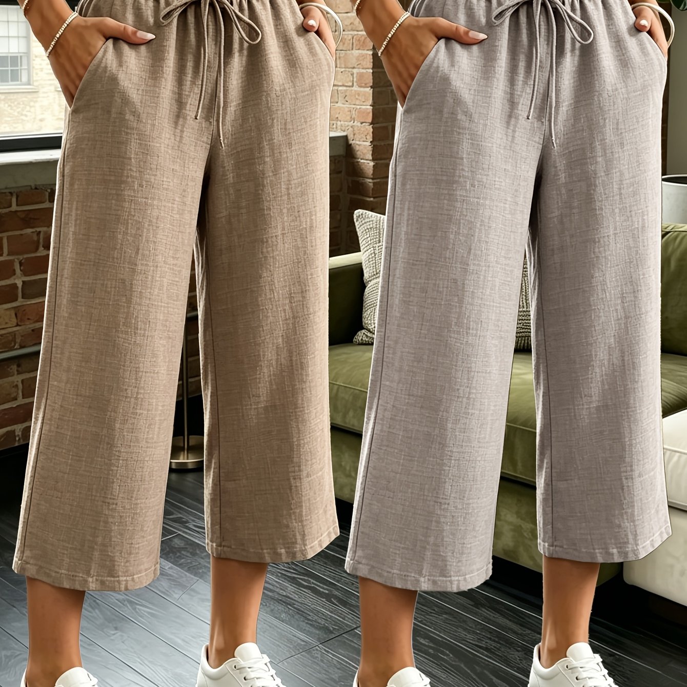 TEMU 2pcs Women's European And Capri Pants, Women's Casual Quick-drying Compression Pants, Outer Wear Capri Pants, Base Layer Pants