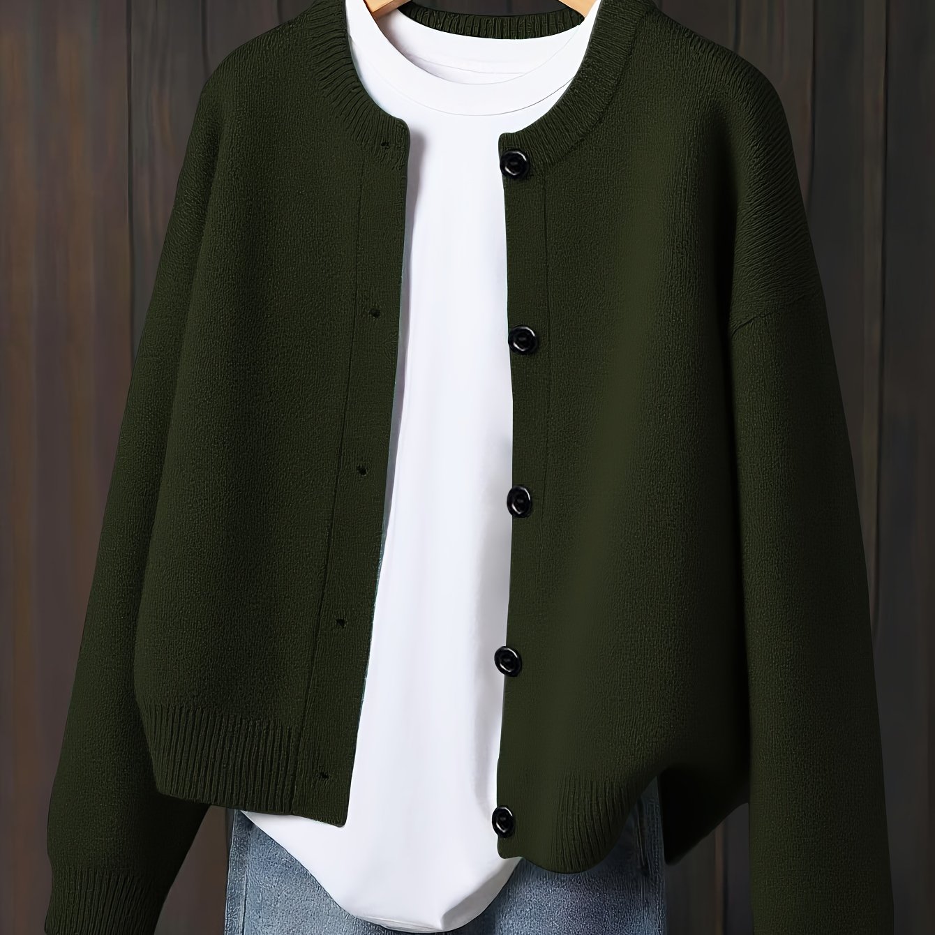 Image of Women's Casual Simple Cardigan Top, Office Daily Wear - Elegant Versatile Autumn Winter Coat