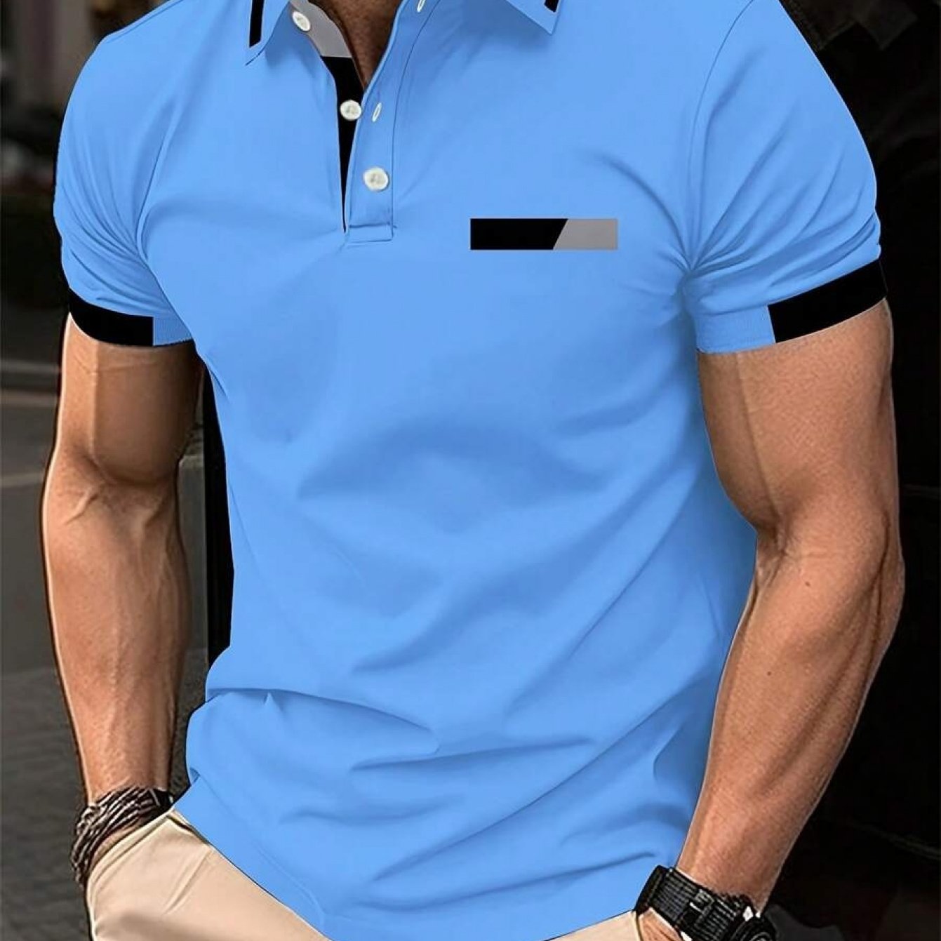 TEMU Men's Button-casual Shirt, Fashion Top, Men's Outdoor Sports Summer Short Sleeve Quick-dry Breathable [ - No Texture]