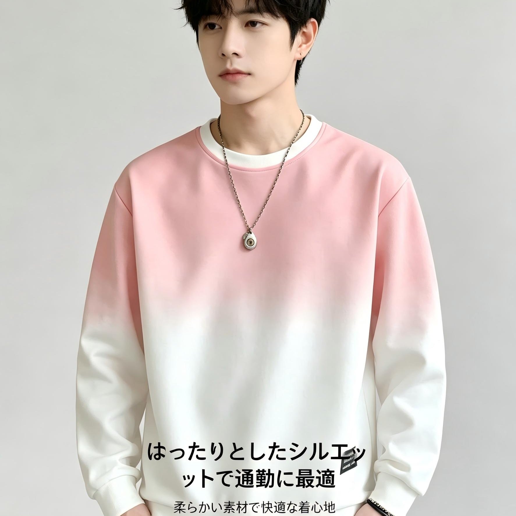 TEMU 春秋新作 中山風 メンズ長袖スウェットシャツ ルーズフィット 人気ネット通販ブランド 軽量カジュアス 普段の通勤・コーデ・ストリートファッションに最適