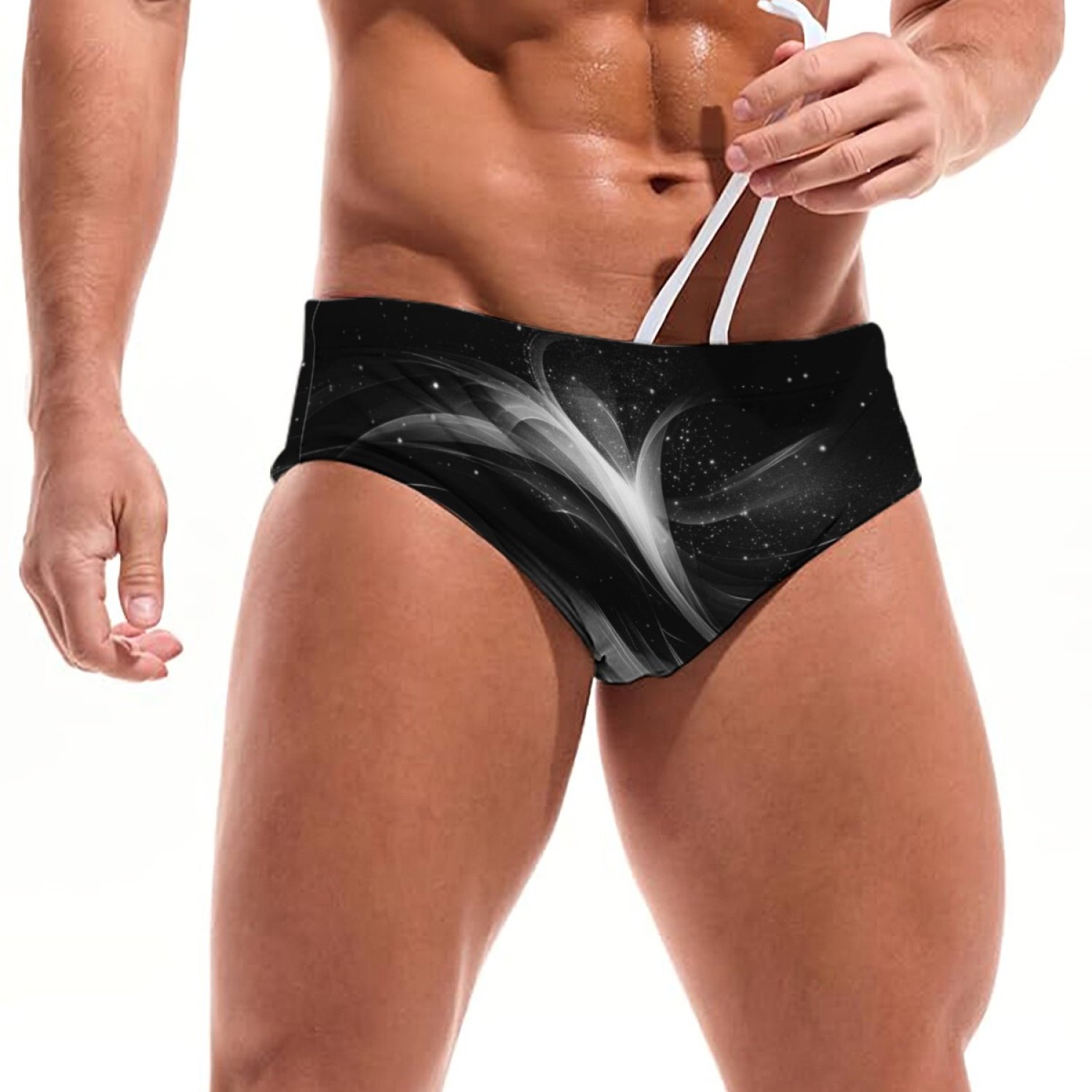 TEMU Men's Swim Trunks, Printed Pattern Swim Briefs, Fashionable Casual Men's Swim Trunks, Lightweight And Comfortable, Machine Washable, Summer