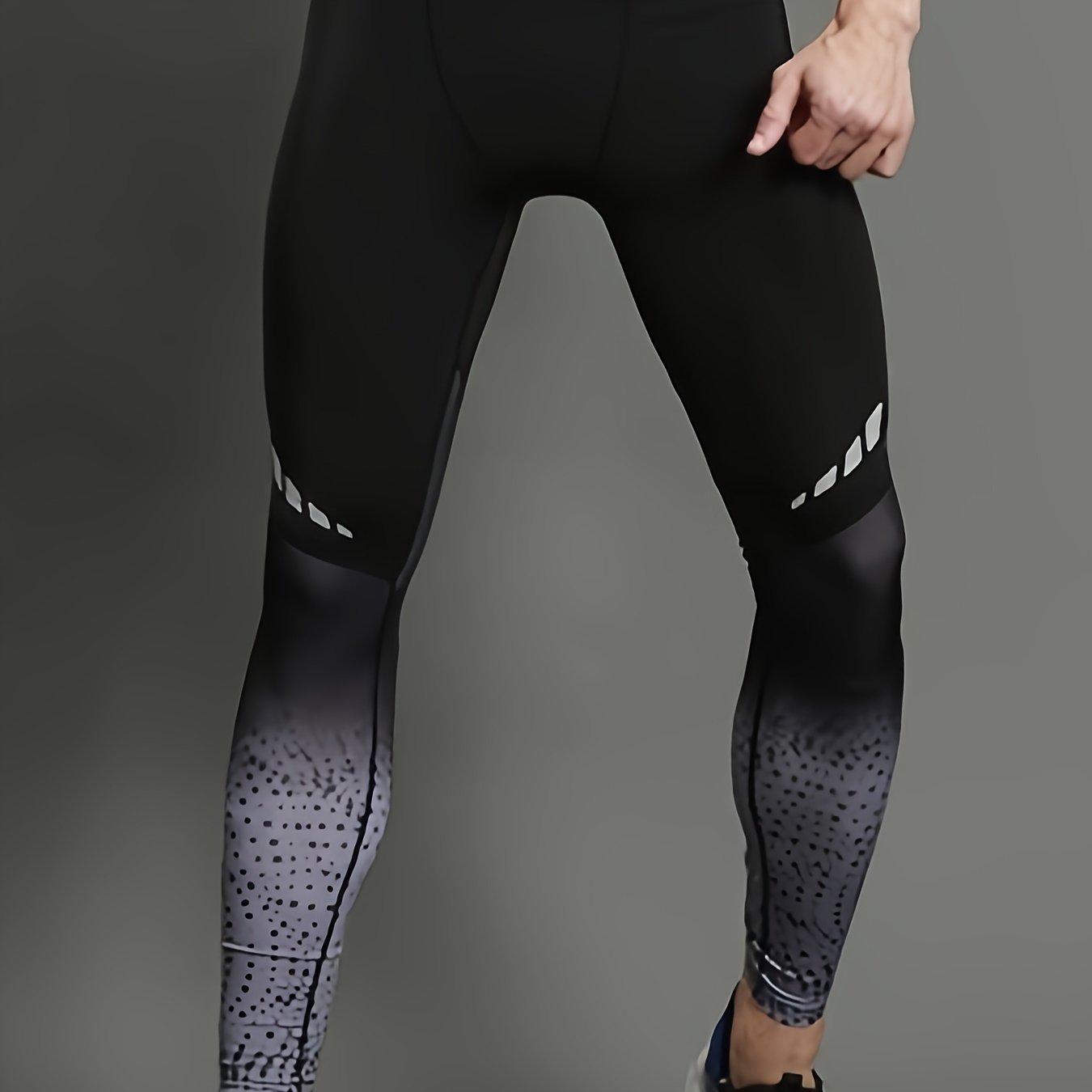 E-shop Ganzjahres Herren Color-Block Gradient Fashion Print Kompressions Leggings, Hochelastische Schnelltrocknende Feuchtigkeitstransportierende Sport