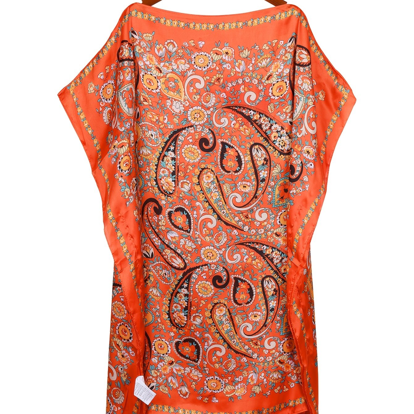 TEMU Satin Women's Summer Travel Printed Sunscreen Cover, Bohemian Style
