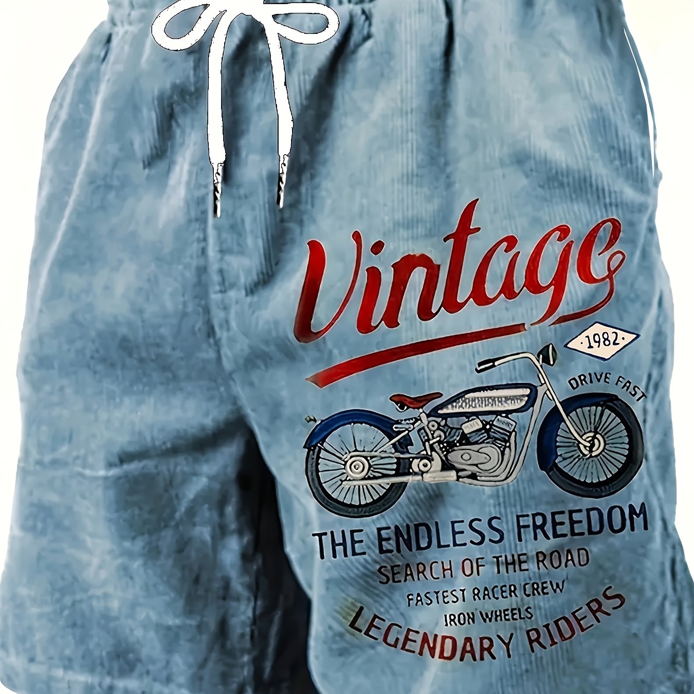 TEMU Pantaloncini sportivi da , stile retr簷 con stampa moto, nuovo stile, sport all', spiaggia