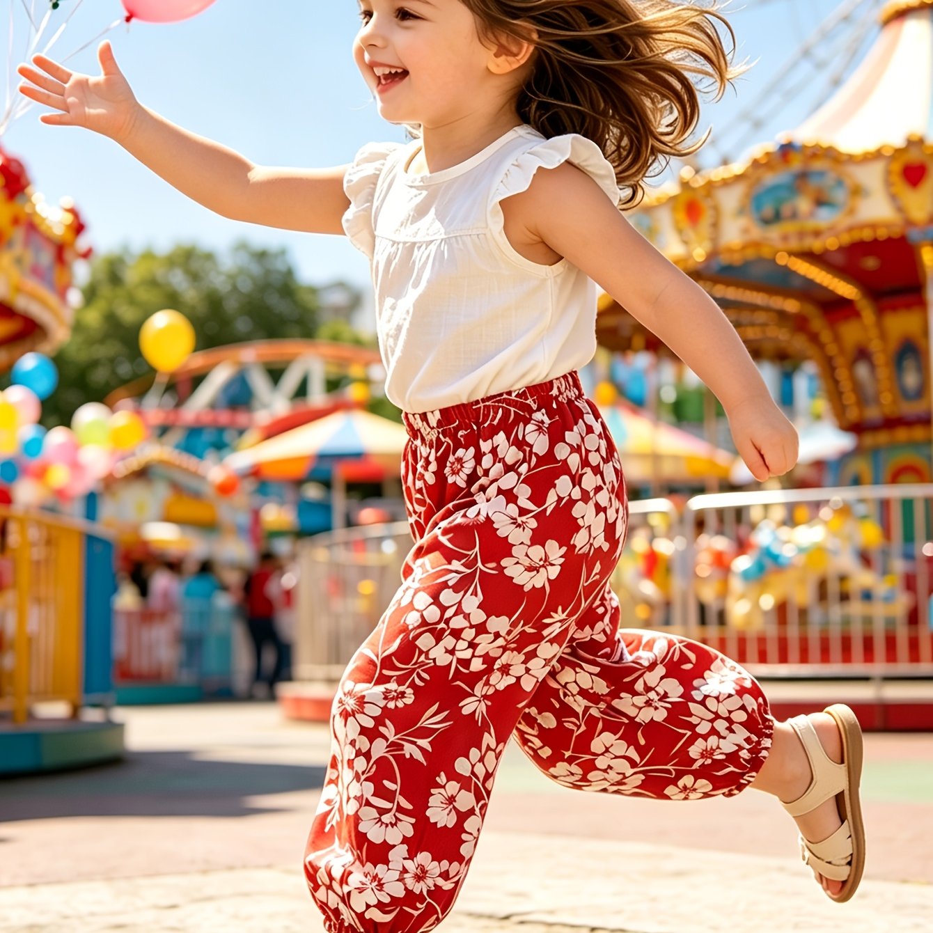 Image of Girls' And Boys' Spring And Summer Thin Casual Pants, Unisex Outdoor Pants, Ankle-cinching Beach Pants, Long Lantern Pants, For Outdoor