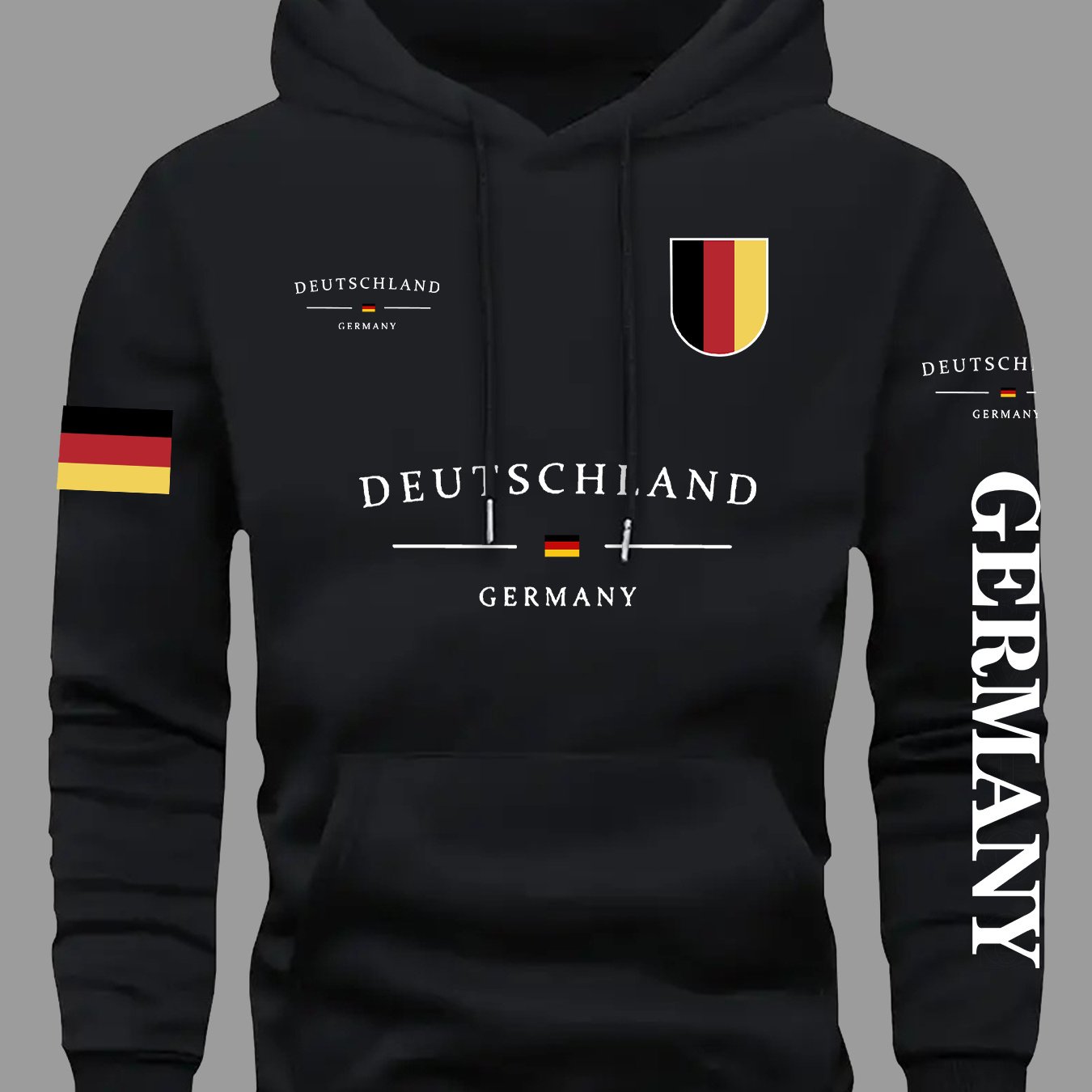Image of New Multi-image Heat Transfer Flag Pattern Sweatshirt For Men, Loose 's Hoodie, Casual Outerwear