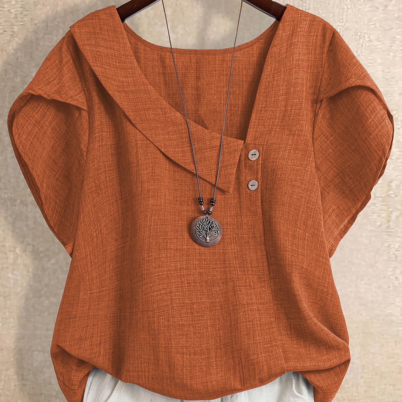 TEMU Blusa Elegante Casual para Mujer con Cuello Irregular