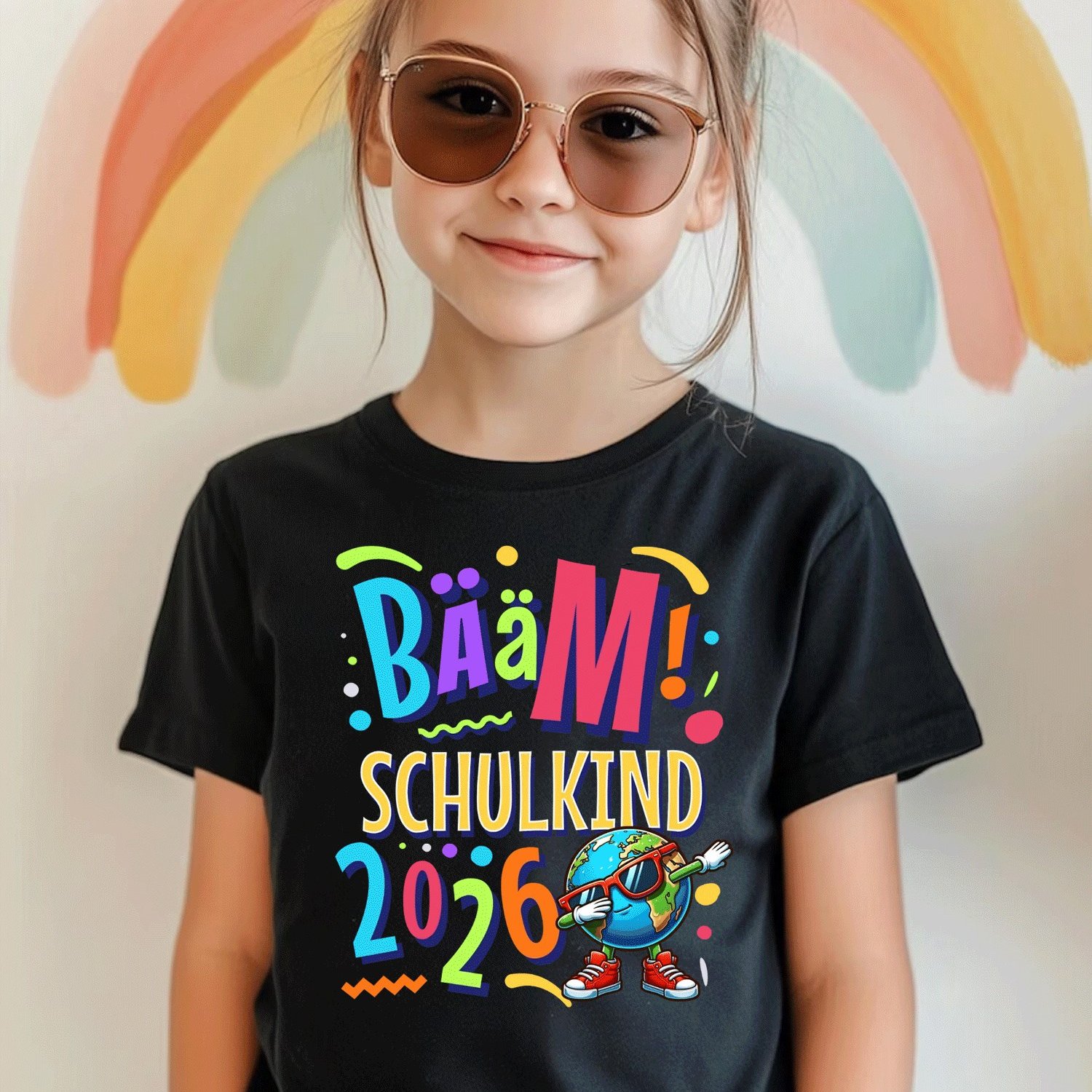 Image of Baeaem Schulkind 2026 Comfortable Casual Crew Neck Tee For Boys And Girls T Shirt, 200g