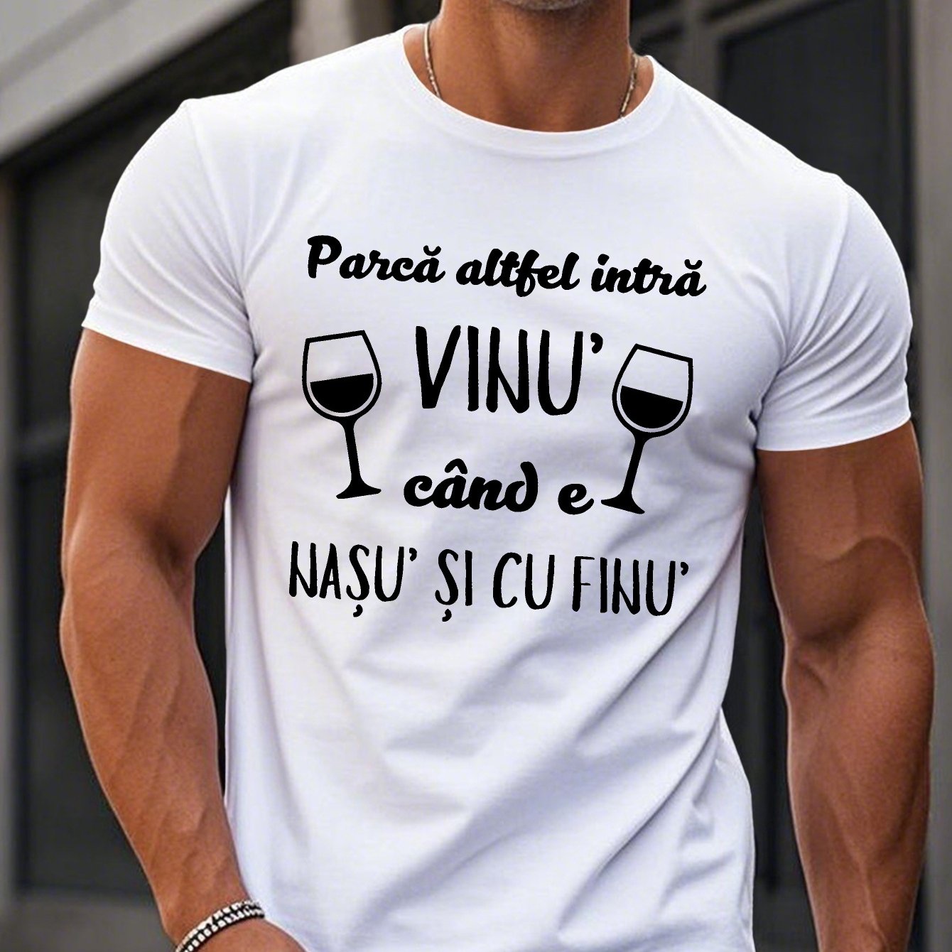 TEMU Funny Romanian Men's Short Sleeve T-shirt Summer T-shirt Top