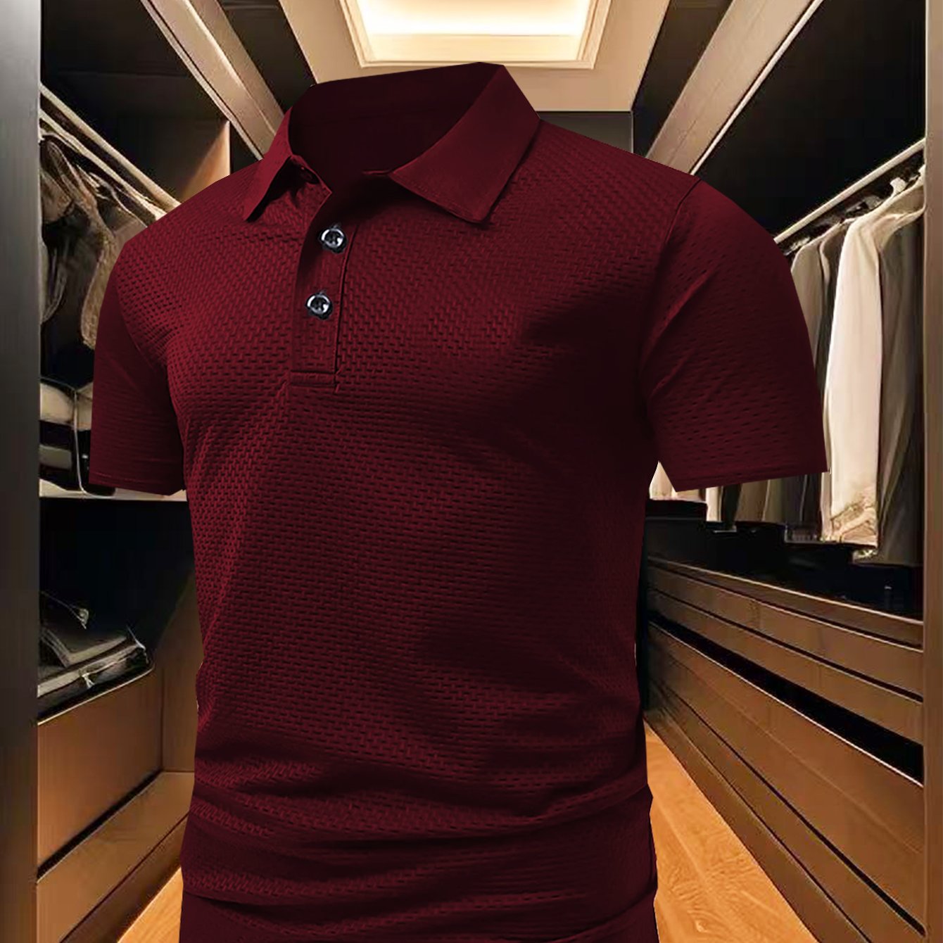 TEMU Summer Golf Casual Wear Creative Print Spring/autumn Men's Lightweight Soft Fabric Outdoor Leisure Business Breathable Shirt Top Short Sleeve,