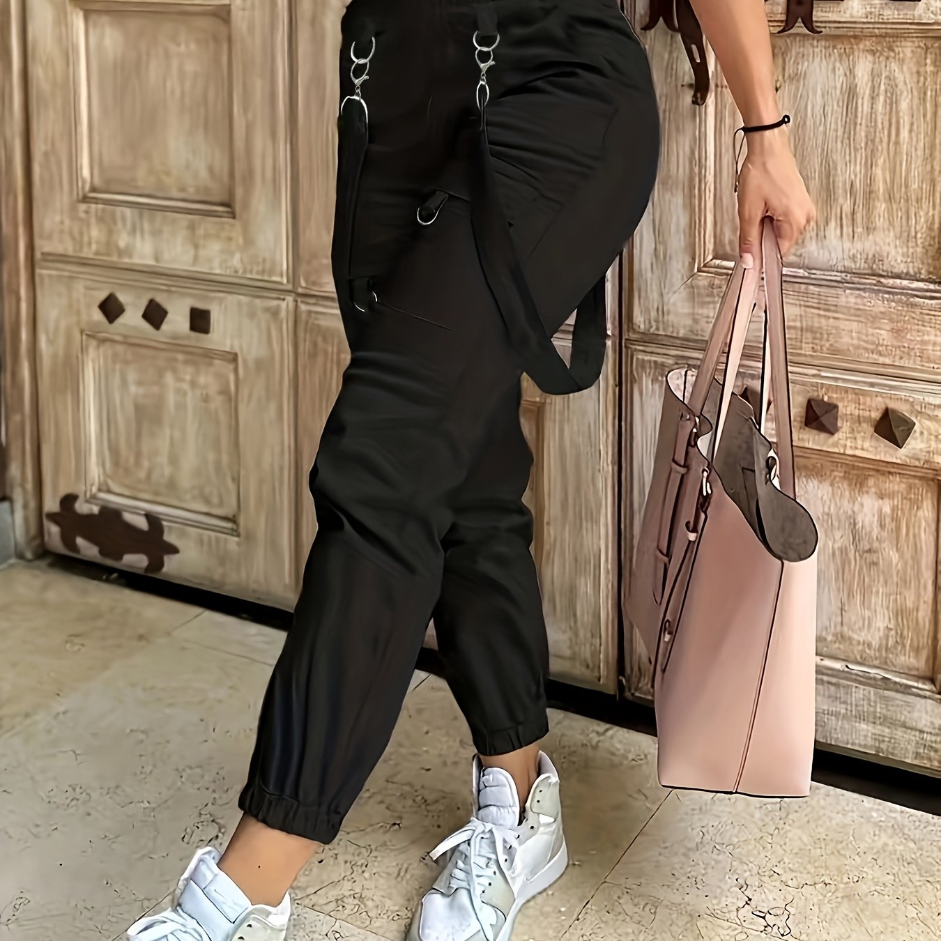 Image of 2026 Spring And Summer New Casual Women's High-waisted Pants With Solid Color And Elegant Suspenders, Perfect For Casual And Dates