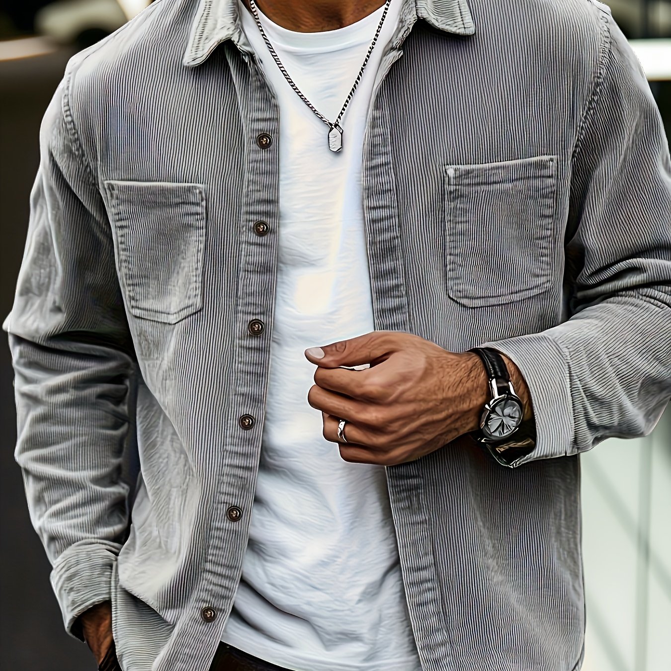 TEMU Shui Obm Men's Fashion Gentleman Casual Top, Men - Adult - Universal - Student - Couple - Casual - Outdoor - Street - Youth = Versatile With