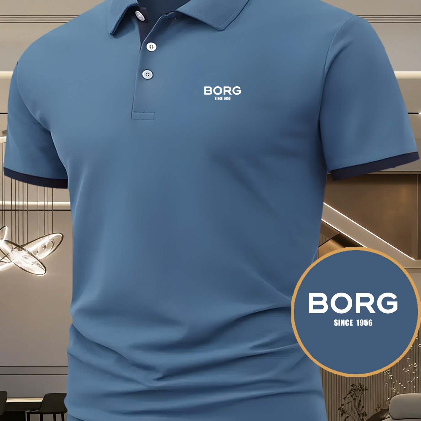 TEMU Borg Letter Print Top, Men's Casual Shirt, Soft Breathable Short Sleeve Lightweight Performance T-shirt, Casual Sporty Style Elastic Comfortable