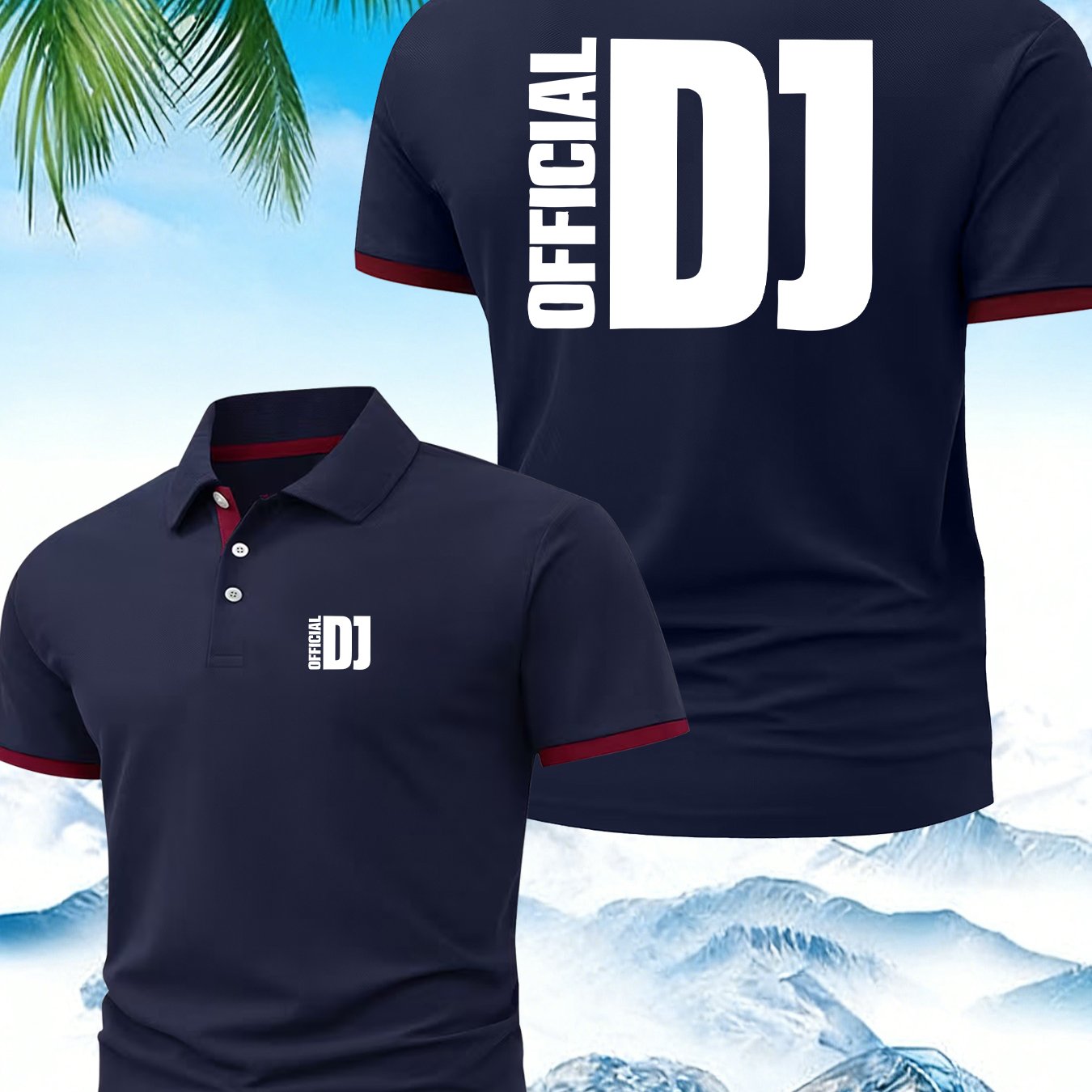TEMU Men's Summer Fashion Lapel Shirt, European And American Official Dj Pattern, Lapel Golf Shirt Collar, Comfortable Fabric, Casual Fashion