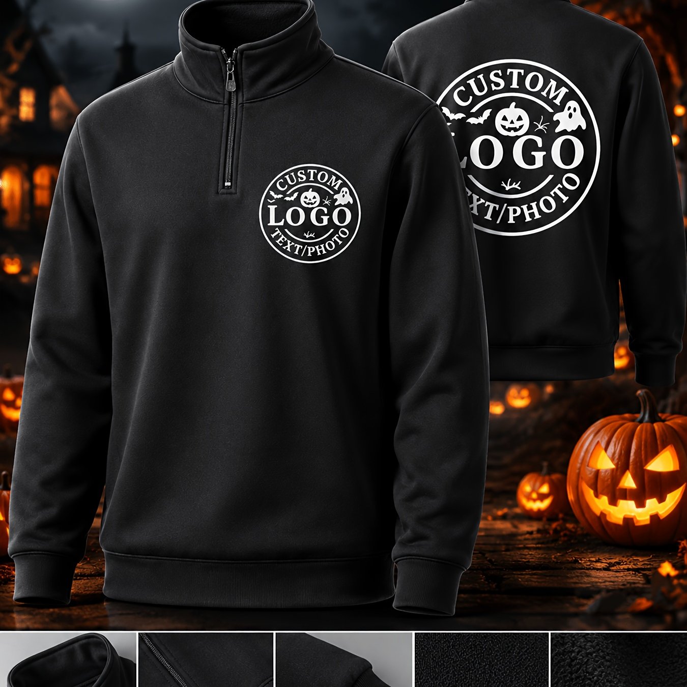 TEMU Felpa da lavoro con zip personalizzata con logo//foto per - Uniforme personalizzata con stampa HD, maglia morbida e , alla coreana adatta per