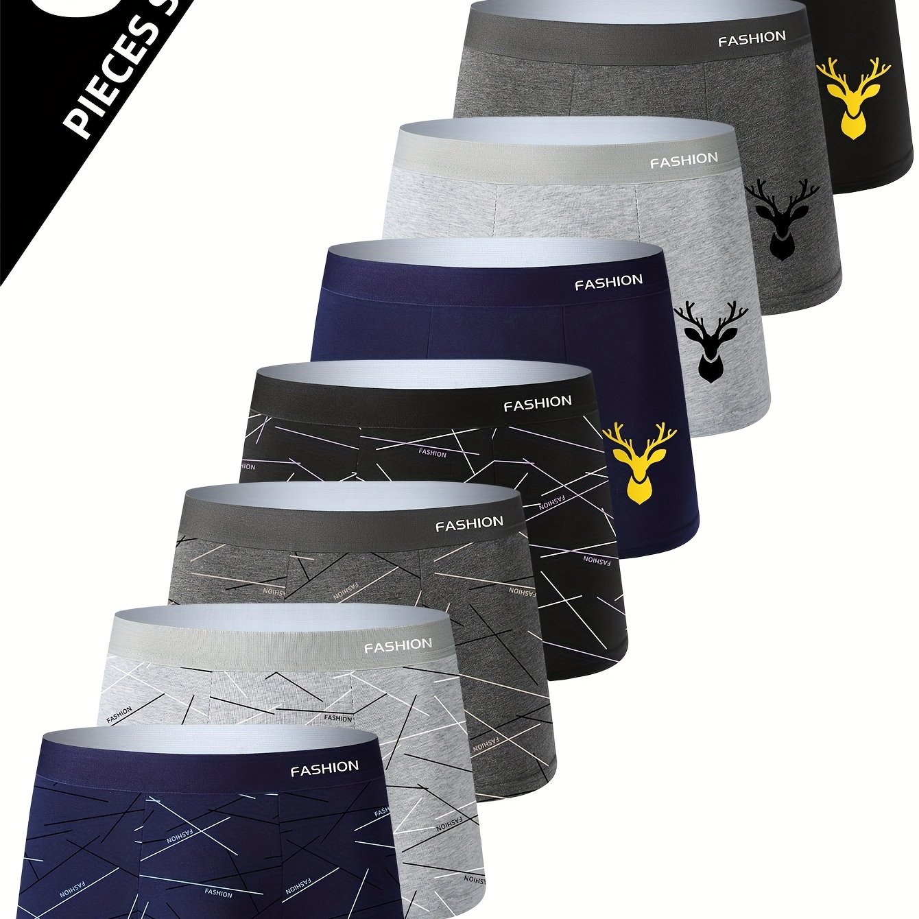 E-shop 8-teiliges Herrenunterwäsche-Set, Weich, Atmungsaktiv, Hautfreundlich, Gesunde Herren-Boxershorts, Trendige Moderne Herren-Sport-