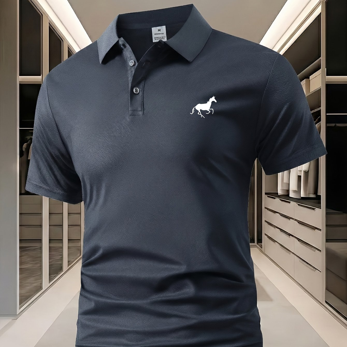 Elegant Men's Short-sleeved Shirts In Black And Navy Blue | Sporty- With Front Button , Premium And Stylish, Ideal For Summer And Business Occasions