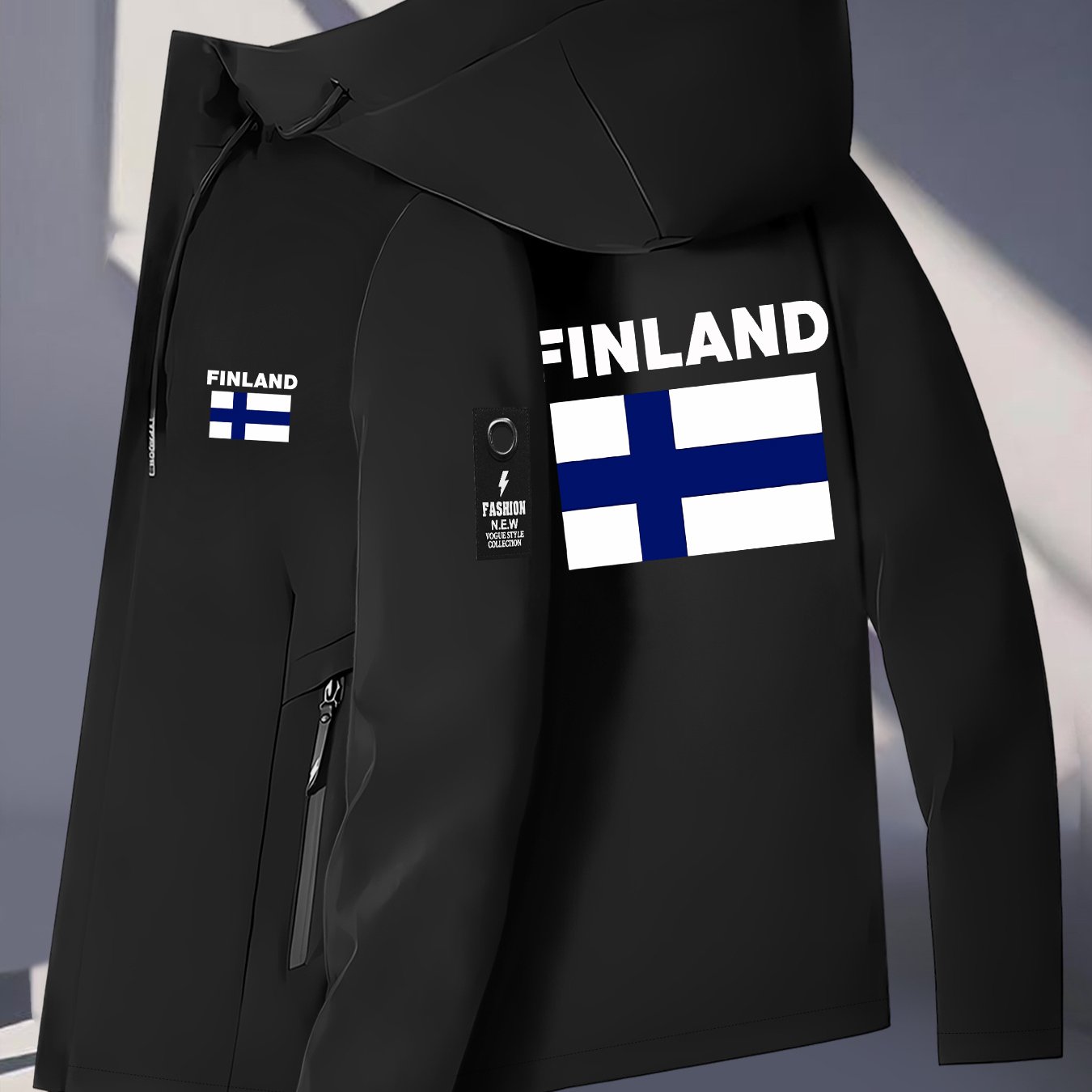 TEMU 's Windbreakers With Finnish Elements, Windproof Outdoor Climbing Jackets For Men And Women.