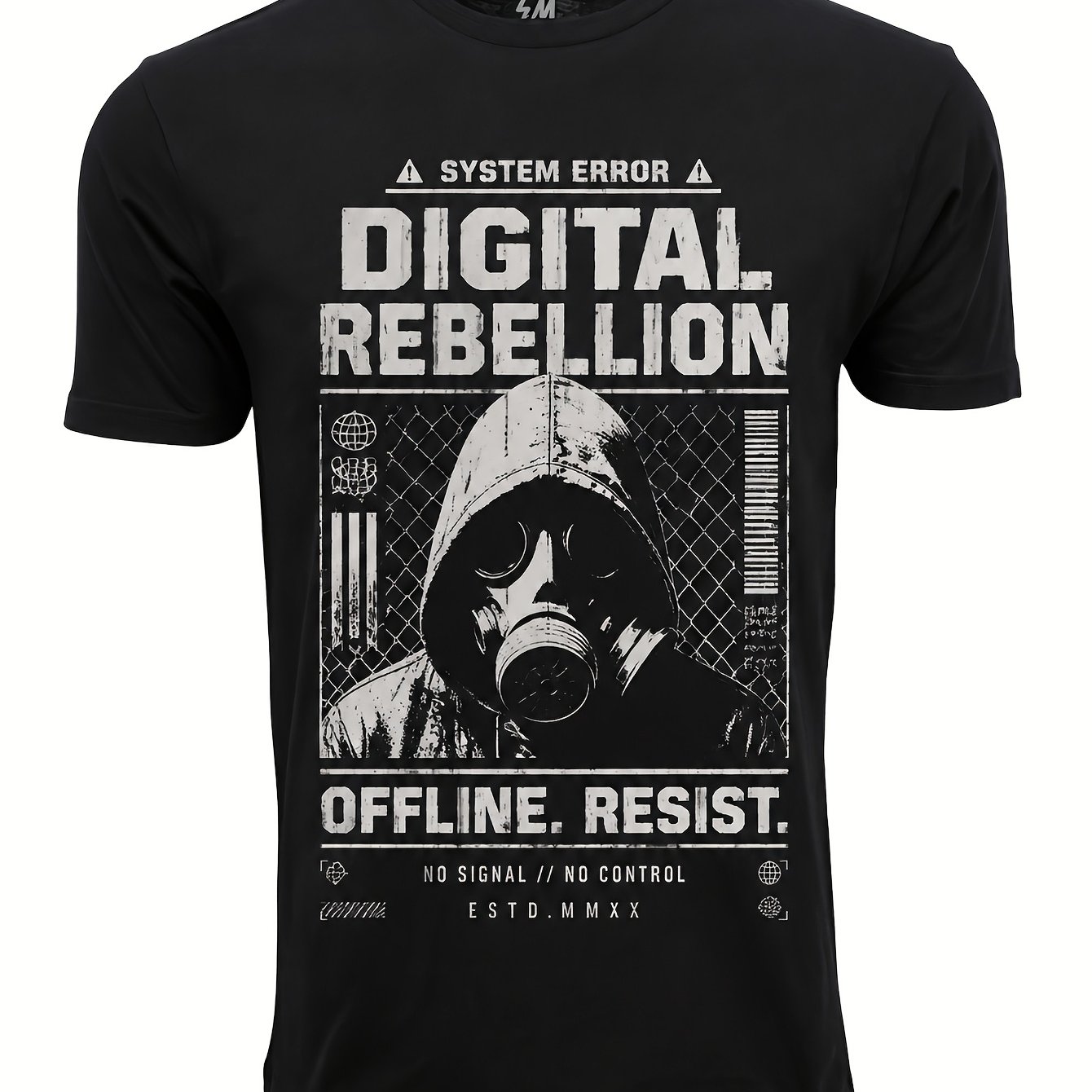 Image of Men's Digital Graphic T-shirt, Streetwear Style Short Sleeve Crew Neck For Casual Daily Wear