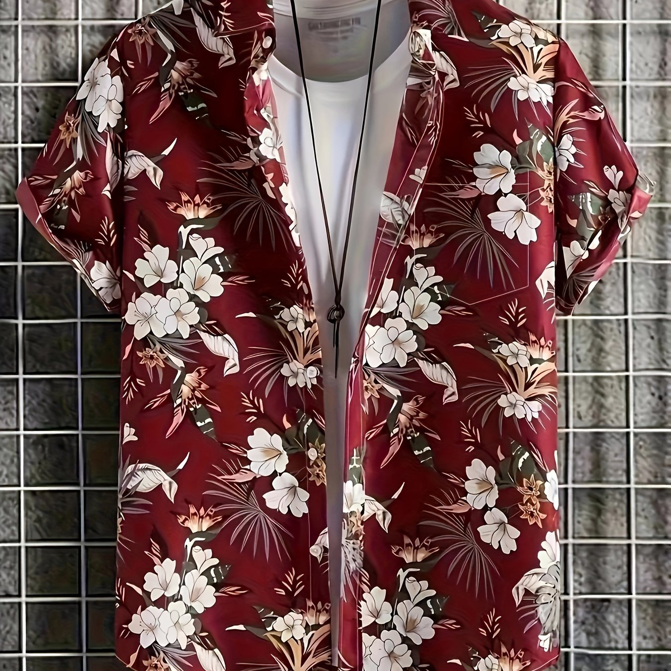 Image of D2457 Cross-border Trade Summer Men's Casual Loose Short Sleeve Shirt Hawaiian Shirt, Plus Size