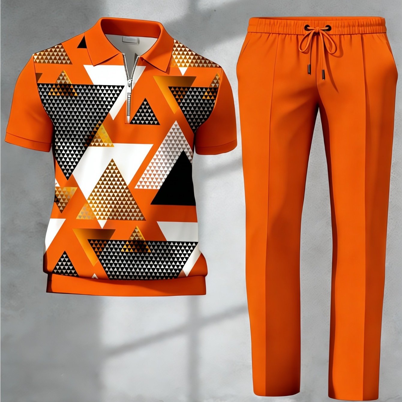 Image of A Two-piece Outfit For /summer 2026 Season, Designed For Men And Women, Featuring A Short-sleeved Top And Trousers, Perfect For Different Events, In A Of Colors And Sizes