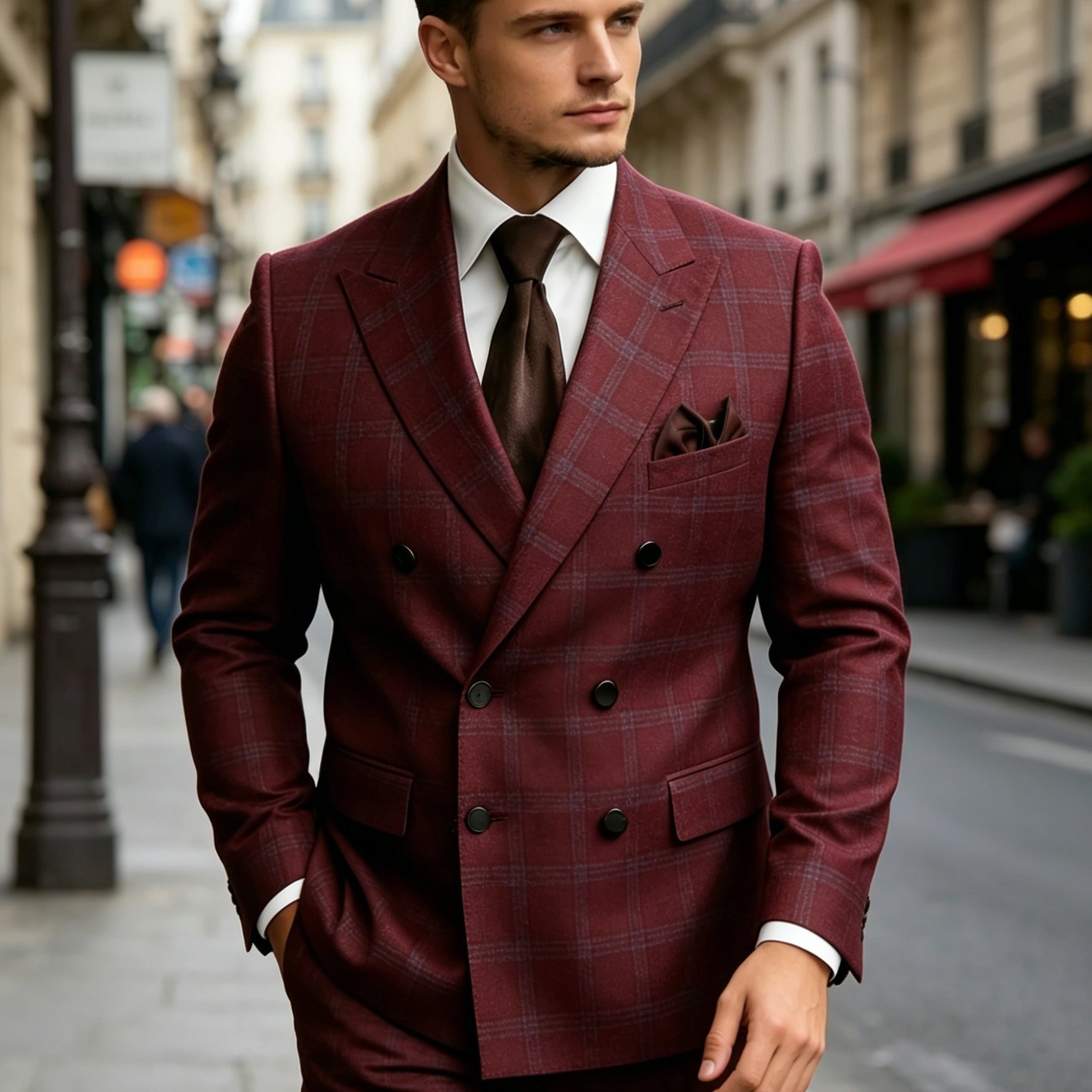 Men'-breasted Suit Set, For A , Ideal For Business, Weddings And Formal Occasions., Plus Size