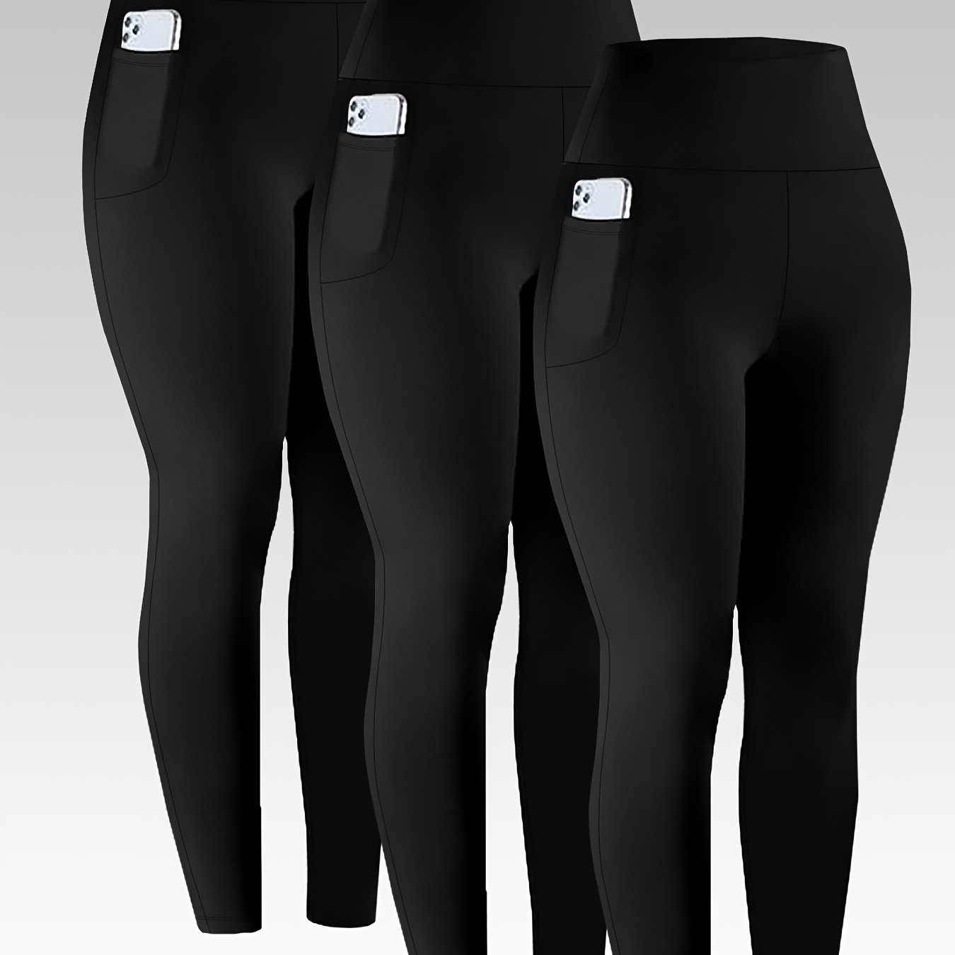 TEMU 3er-Pack Damen-Leggings mit hoher Taille, Bauchkontrolle – superweiche, blickdichte Trainingshose in voller Länge, bauchkontrollierende