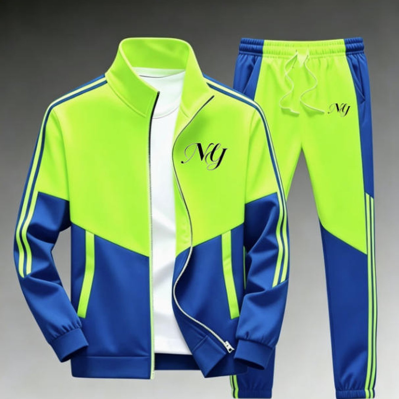 Image of Men's Fashion Style Block Ny Graphic Tracksuits Sportswear Plus Size Men's Wear For Adults Men Holiday Gift Daily Wear