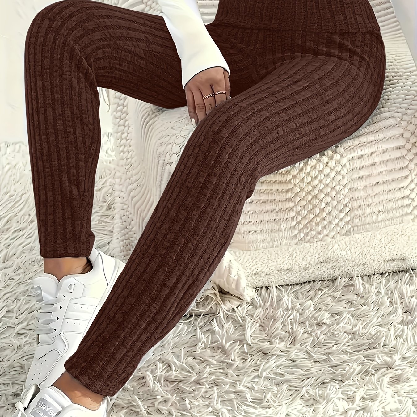 TEMU Damen-Leggings im europäischen amerikanischen Stil, schmale Passform, dünne Oberbekleidung für Herbst/Winter