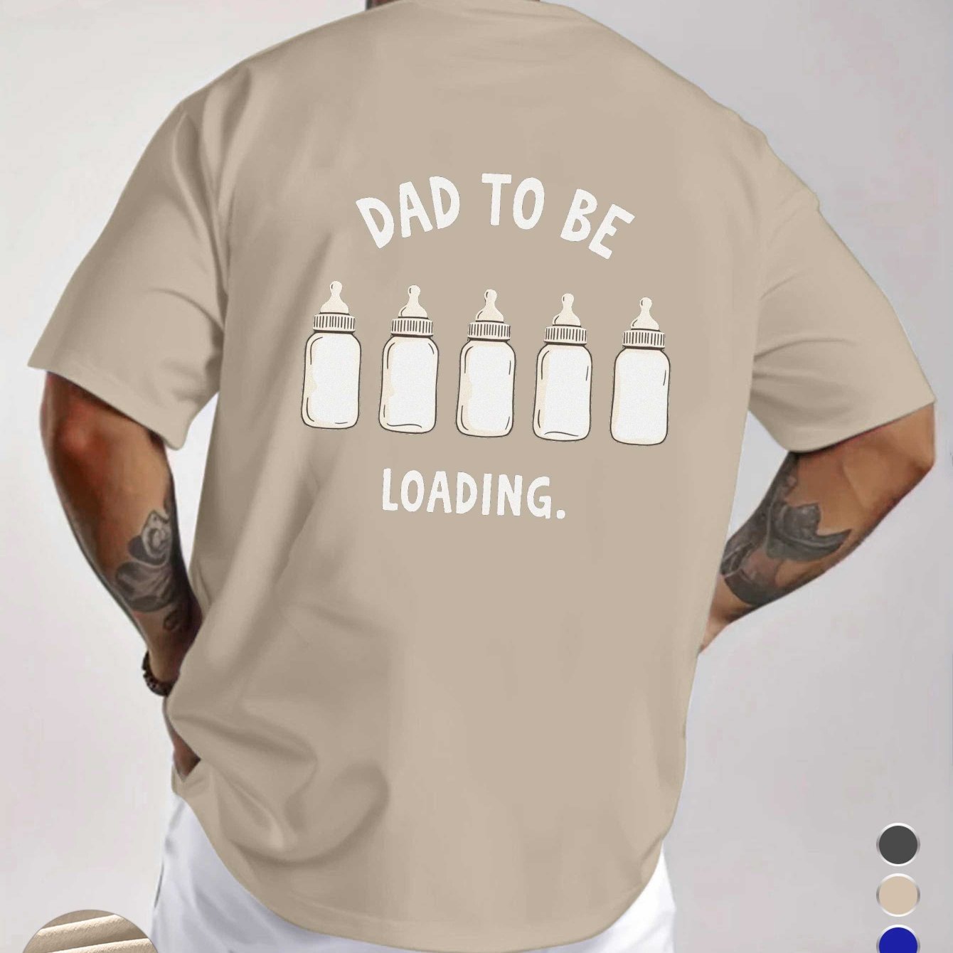 E-shop Dad Babyflasche Frühling und Sommer Herren Bedrucktes Kurzarm-Top, , Bequem und Atmungsaktiv, Feuchtigkeitstransportierendes Sommer T-Shirt