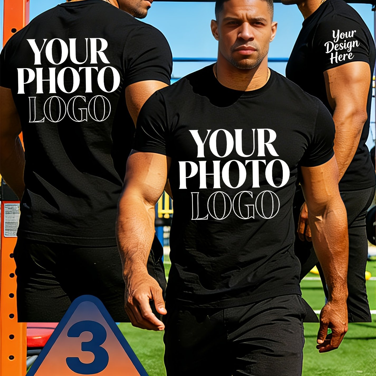 TEMU Custom 3pcs T-shirts, Personalized Short Sleeves, Customizable With 3-. Your Image/logo/family/ /inspirational Quotes/scenery. Gift