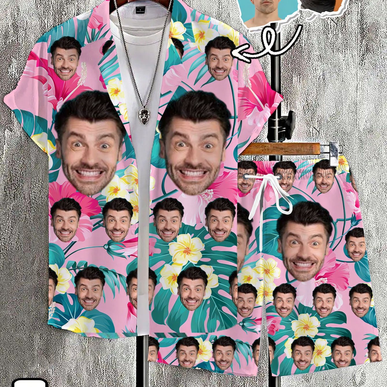TEMU Custom Cutout Men's Shirt Set