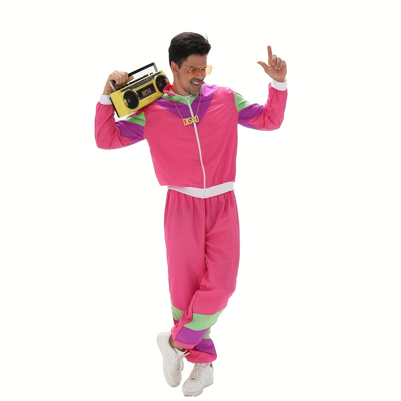 E-shop Vintage-Sportanzug der 1980er, Bühnen- Party-Outfit, Trendiger Tracksuit der 80er