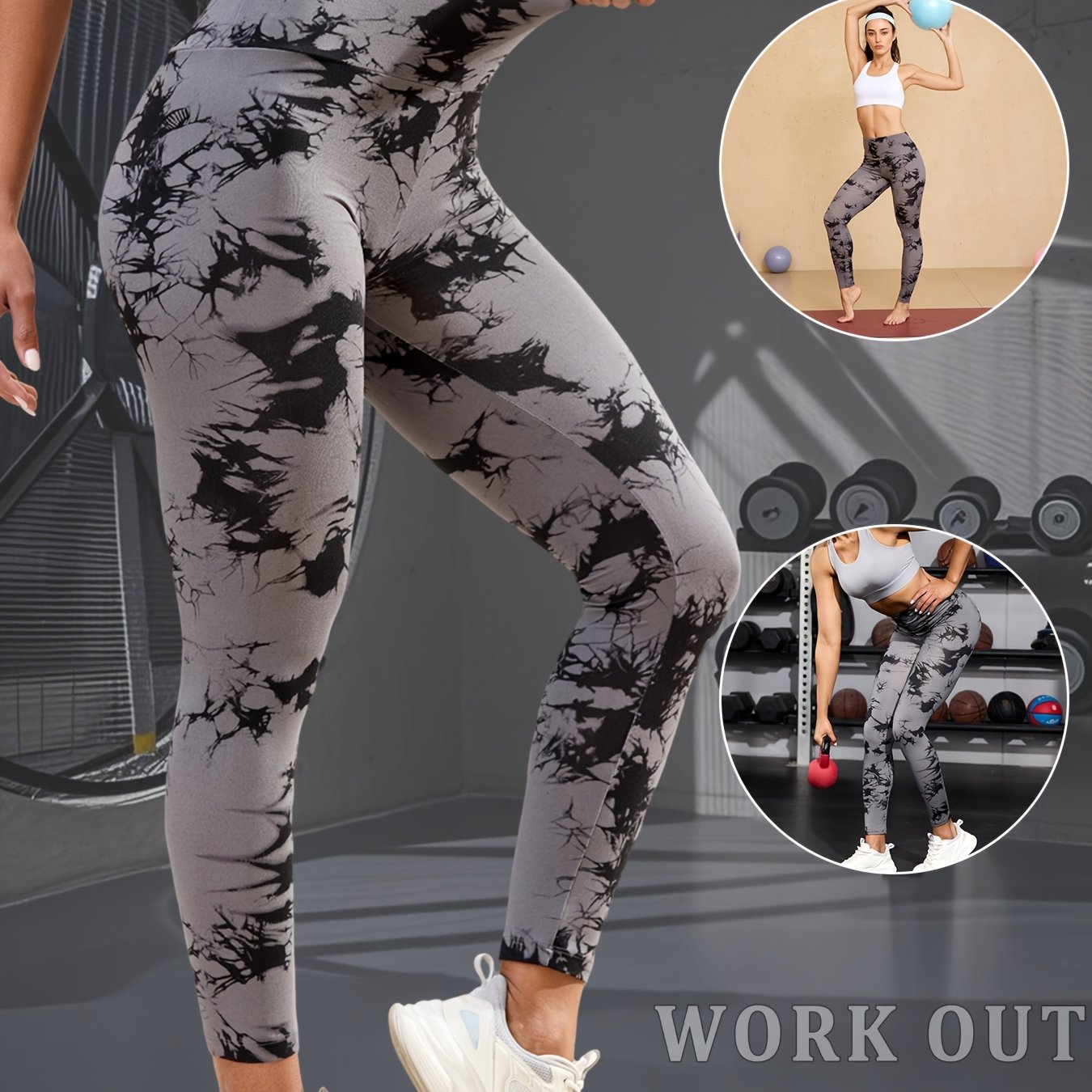 E-shop Super Weiche High-Waist Tie-Dye Print Sportleggings für Damen, Nicht Durchsichtige Workout Athletic Leggings YOGA