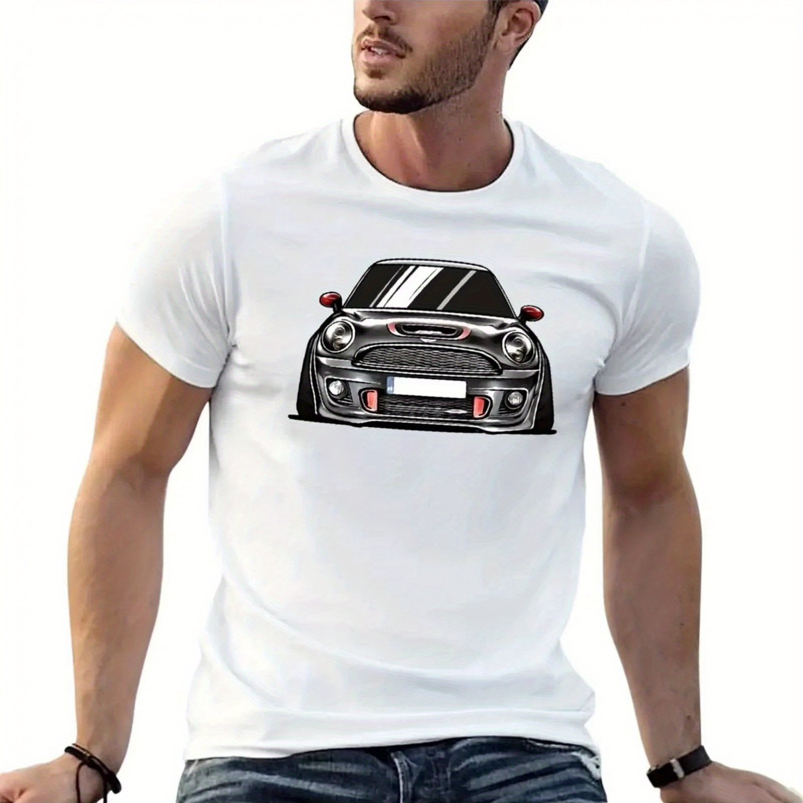 TEMU Toonart Mini Gp T-shirt For - Official Racing Crew Neck Short Sleeve Shirt, Breathable Summer Wear Suitable For Parties, Casual Outfits, Iconic