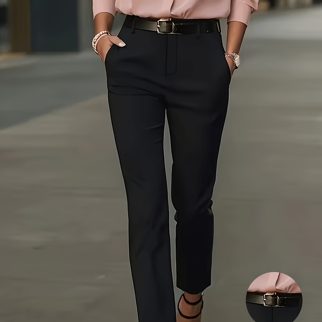 TEMU Pantalon Grande Taille pour Femme, Taille Haute et , en Fibre de Douce, Confortable et Élégant, Adapté à Toutes , Design de Couleur Unie, Idéal