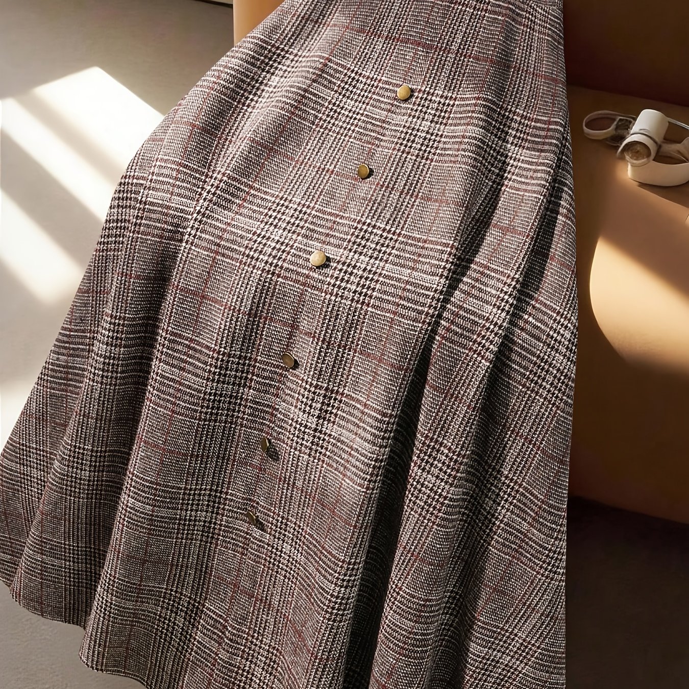 TEMU Women's Elegant Casual A Line Skirt Autumn Winter Commuting Daily Wear