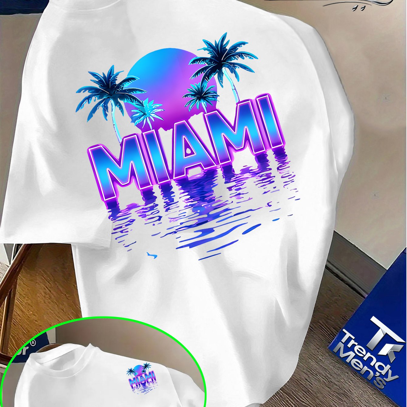 Palm Tree Sunset Design High Quality T-shirt Men's T-shirt Summer Beach Vacation Gift For