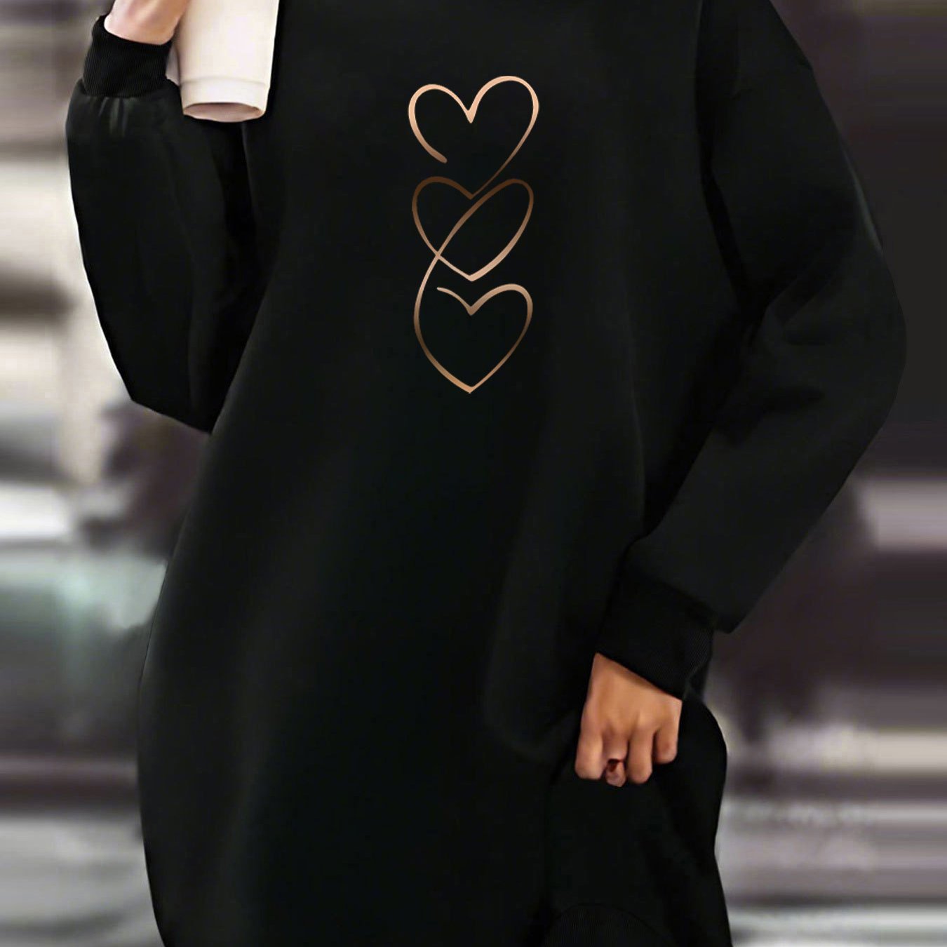 TEMU New Autumn And Winter Sports Long-sleeve Dress For Plus-size Women